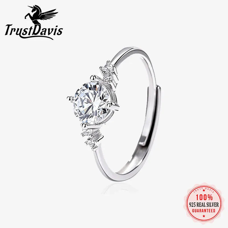 Silver 1ct Four-Prong Moissanite Wedding Ring DS5017