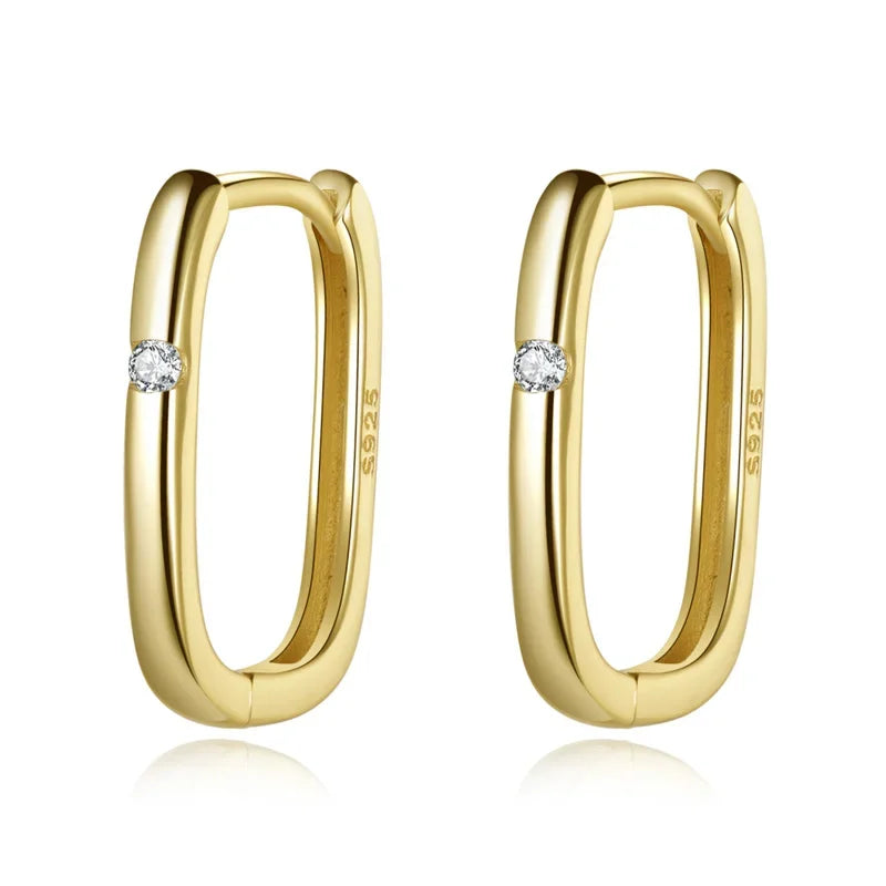 Square Zircon Hoop Earrings LB586