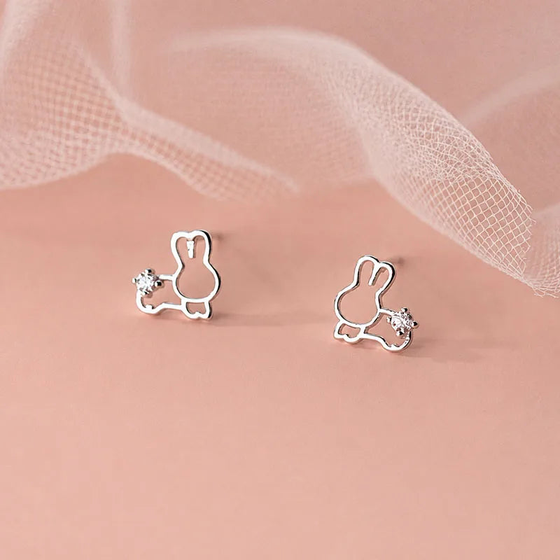 Rabbit Zircon Stud Earrings DS4898