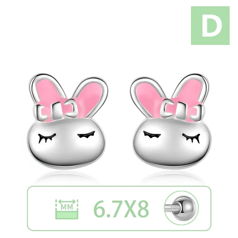 Romantic Animal Snake Crab Fish Rabbit Screw Stud Earrings DS4044