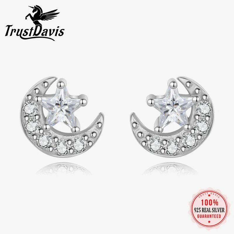 Star Moon Zircon Stud Earrings DA3220