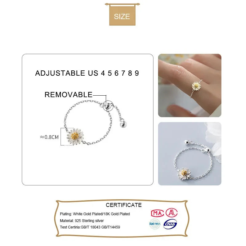 Plant Daisy Flower Chain Ring DB950