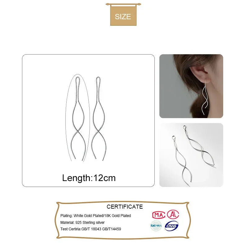 Dangle Earrings 12cm Chain Linked Double Stick DB1151