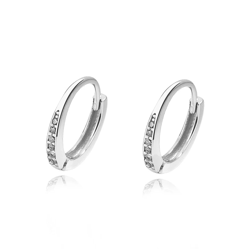 TrustDavis Real 925 Sterling Silve Hoop Square Cat's Paw Heart CZ Pendant Hoop Earrings For Daughter Girls Women Jewelry DG0190