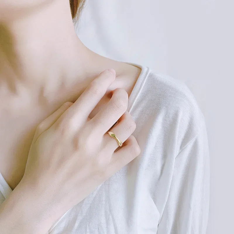 Irregular Waves Adjustable Finger Rings DA3106