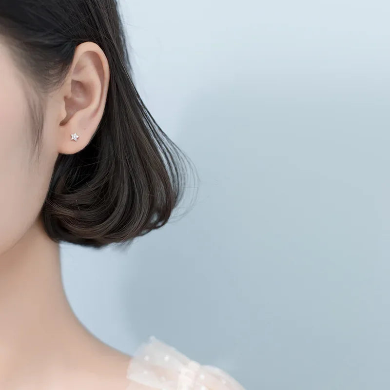 Trusta 925 Sterling Silver Classic Clear Cubic Zircon Triangle Square Stud Earrings For Women Sterling Silver Jewelry DA419