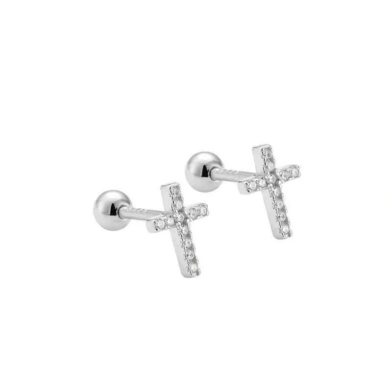 Trustdavis Real 925 Sterling Silver Stick Screw Stud Earrings For Women Children Baby Girls Kids Mini Minimalist Jewelry DA45