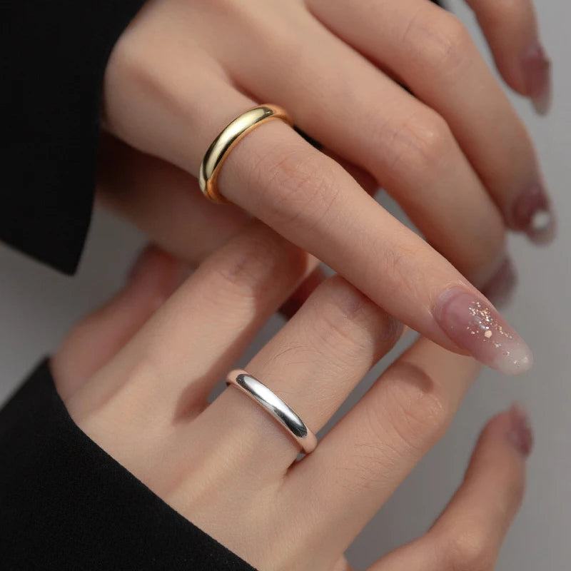 TrustDavis Real 925 Sterling Silver Ring Sweet Smooth Surface Opening Rings for Women Lady Birthday Present Fine Jewelry DG0143