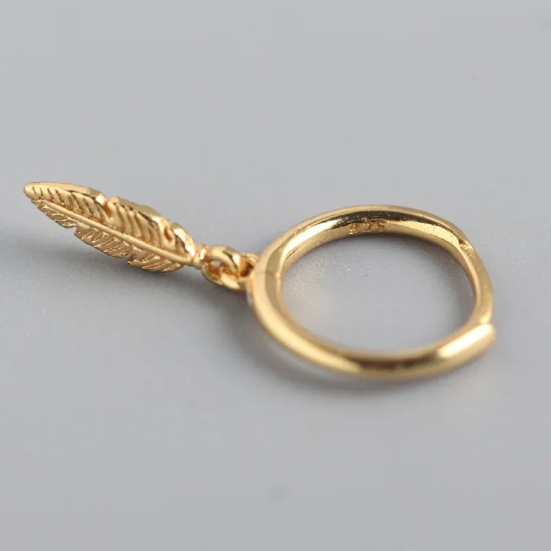 Minimalist INS Feather Hoop Earrings DA781