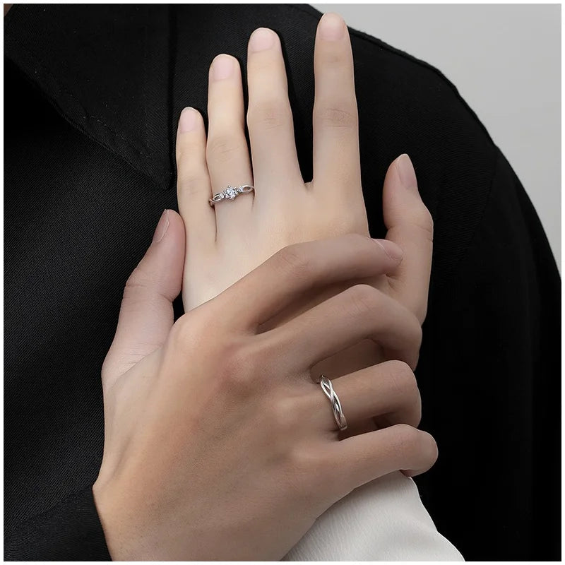Adjustable Zircon Couples Ring DS4764