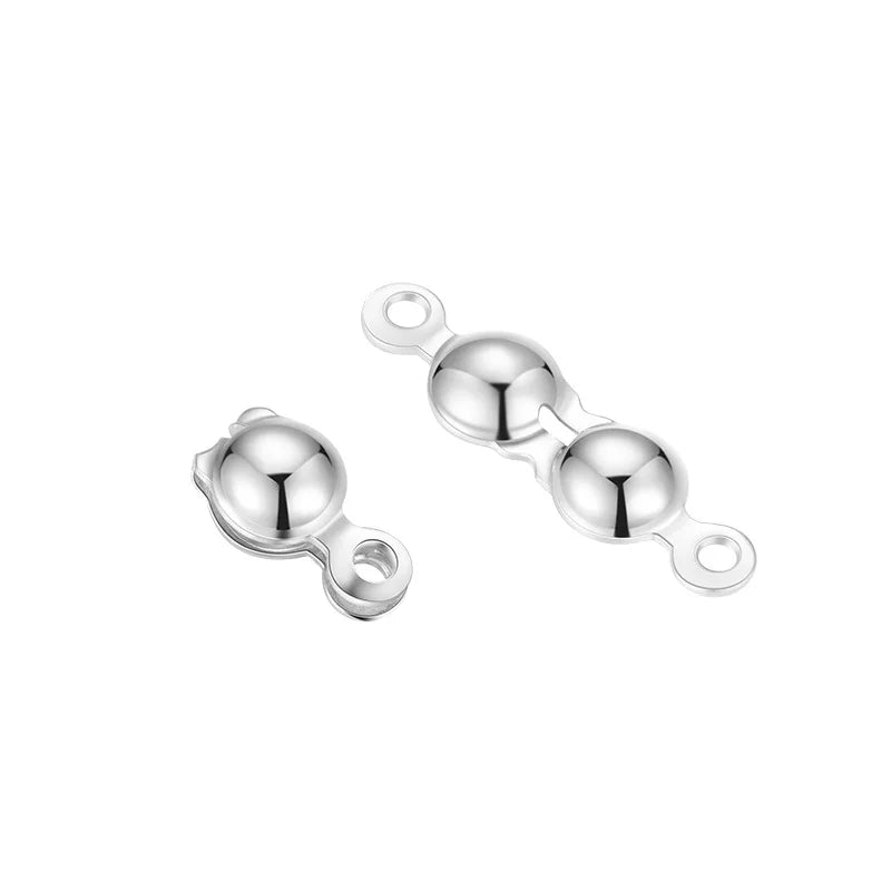 TrustDavis Real 925 Sterling Silver DIYJewelry Accessories Double Chuck Ant Clasp Threading Hand String End Buckle DZ761
