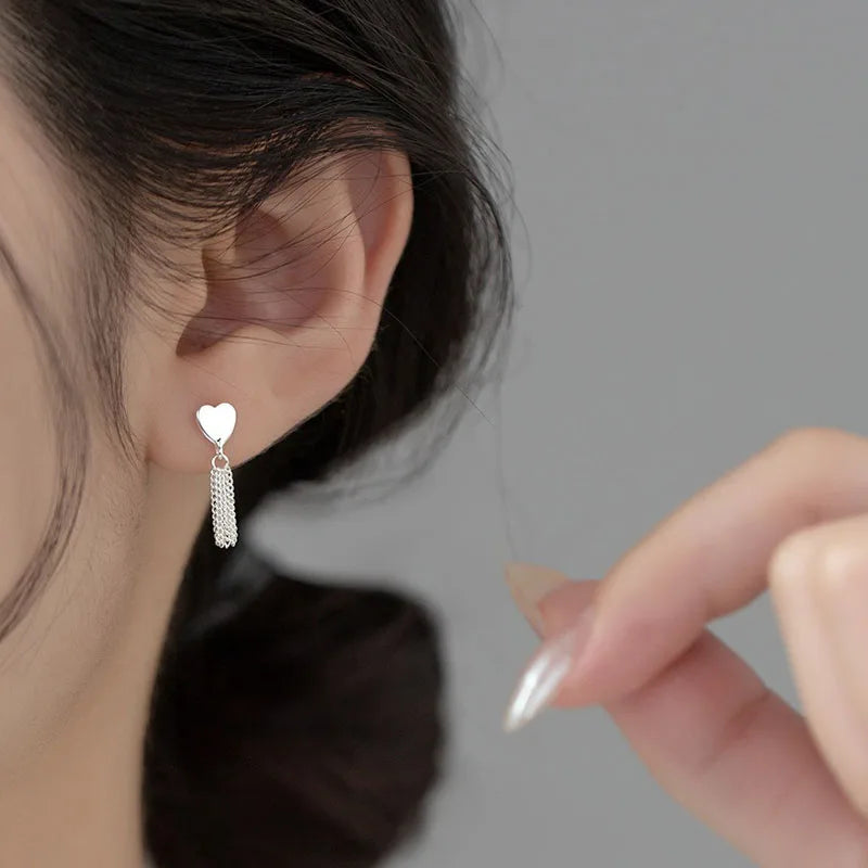 Fashion and Elegant Heart-shaped Tassel Earrings DS4935