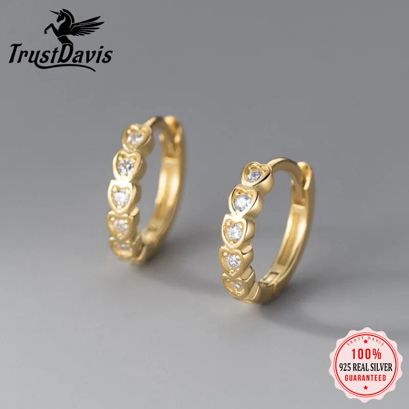 Sweet Heart CZ Hoop Earrings DS3874