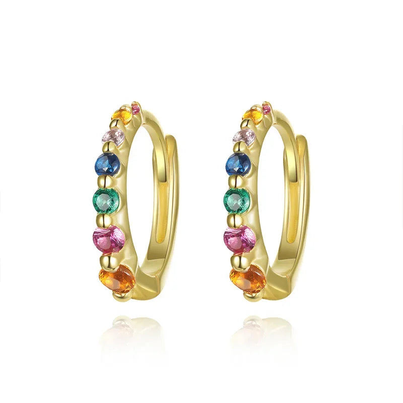 TrustDavis Girls 925 Sterling Silver Fine Geometric Hoop Earrings for Women Lady Wedding Party Fine S925 Jewelry DS4322