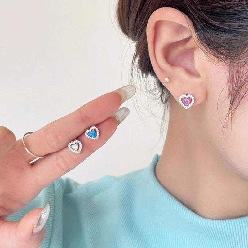 Trustdavis 100% 925 Sterling Silver Women's Jewelry Fashion romantic cute Stud Earrings Gift For School Girls Teens Lady DS4048