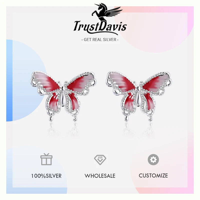 Sweet Romantic Butterfly Stud Earrings DA3208