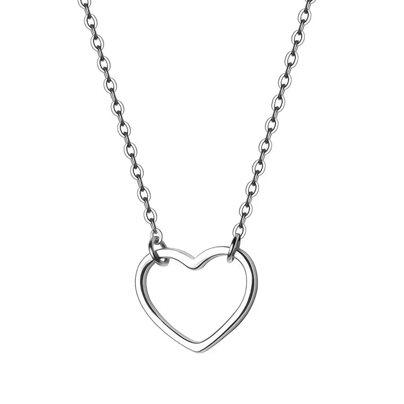 TrustDavis Real 925 Sterling Silver Clavicle Necklaces For Women Wedding Party Romantic Heart Love 925 Necklace Jewelry DS464