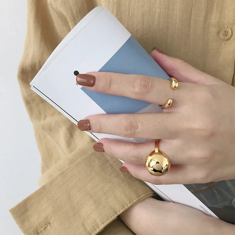Irregular water drop Open Finger Ring DA143