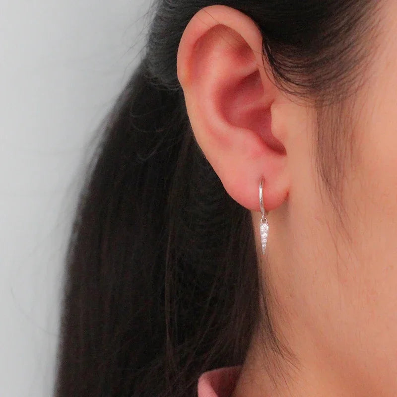 Geometric Triangle Zircon Earrings DA473