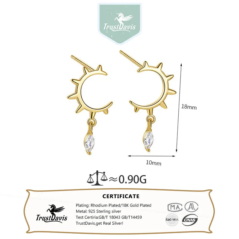 Fashion Horse Eye Zirconia Half Round Earrings DS4282
