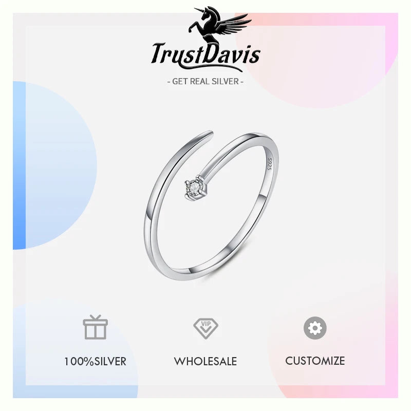 Line Shiny Opening Finger Ring DA1054