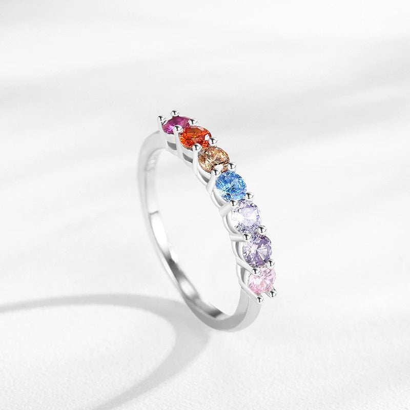 TrustDavis Plata de Ley 925 auténtica anillo de moda y banda Simple para mujer anillo redondo de circonia cúbica para mujer joyería de regalo DS4229