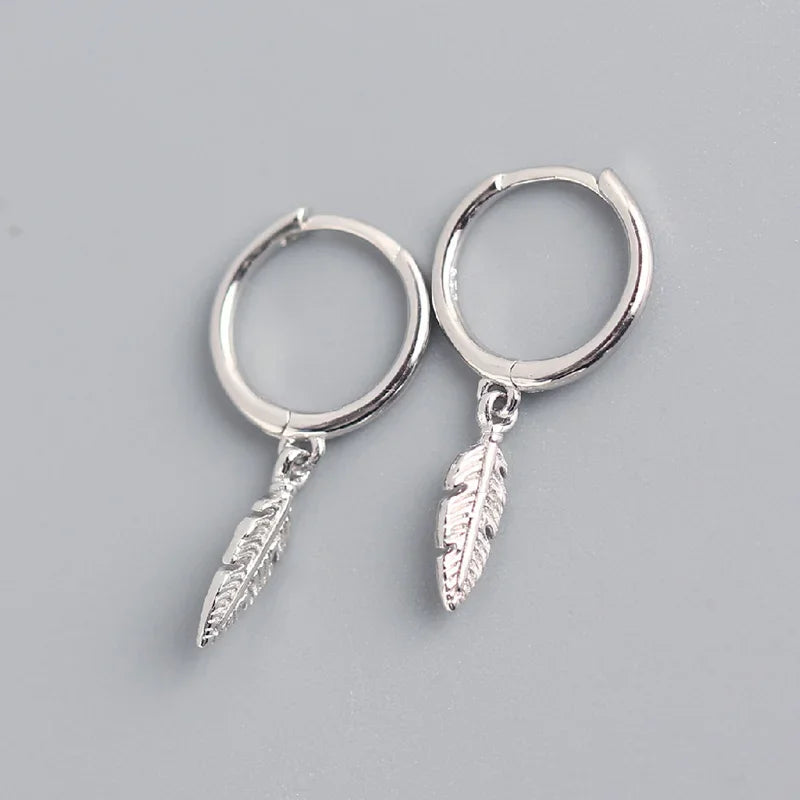 Minimalist INS Feather Hoop Earrings DA781
