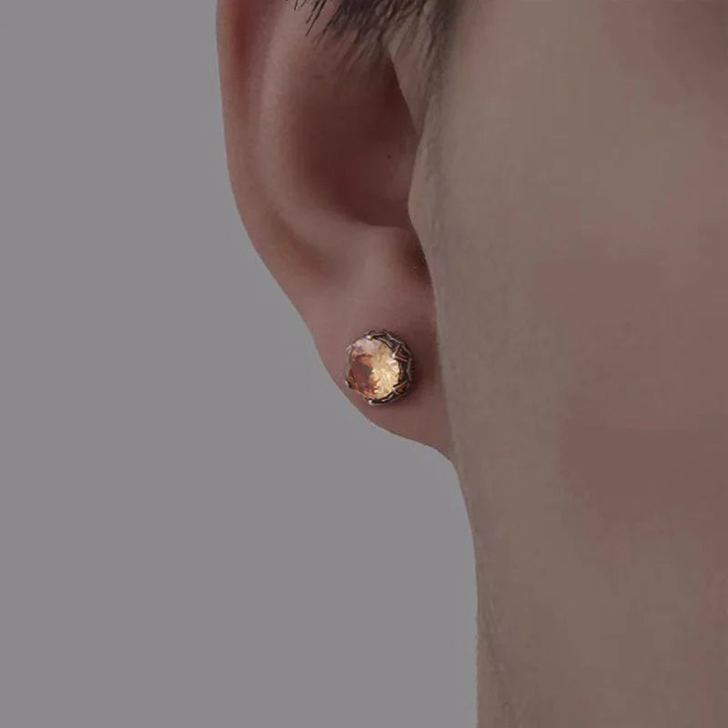 TrustDavis 925 Solid Real Sterling Silver Retro Fashion Screw Stud Earrings for Women Men Silver Jewelry DS4161