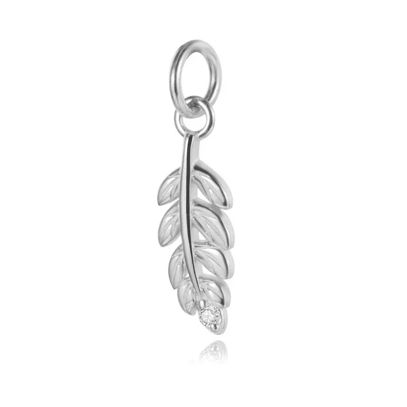 Sweet Feather CZ Charm Pendant Handmade DIY Accessories Jewelry H0011