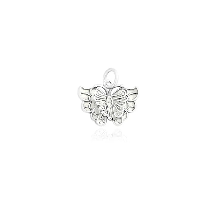TrustDavis Real 925 Sterling Silver Retro Stereo Butterfly Charm Pendant Handmade DIY Accessories Fine Jewelry Wholesale DZ1740