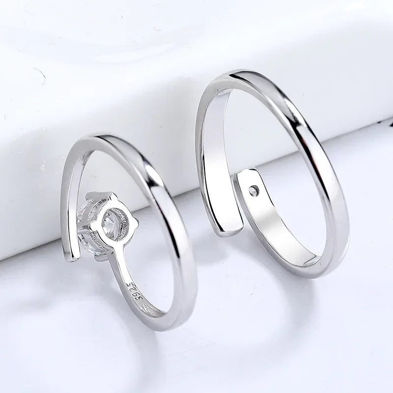 \Women Men Wedding Party Couples Lovers Clear CZ Opening Ring DA3122