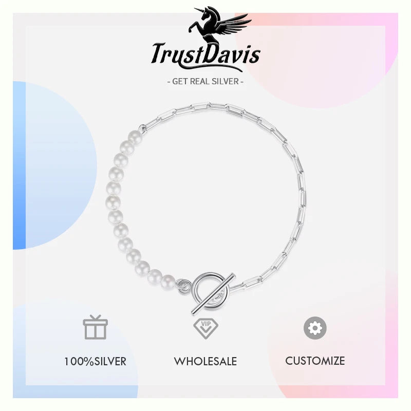 4mm Synthetic Pearl Chain Bracelet DA2704