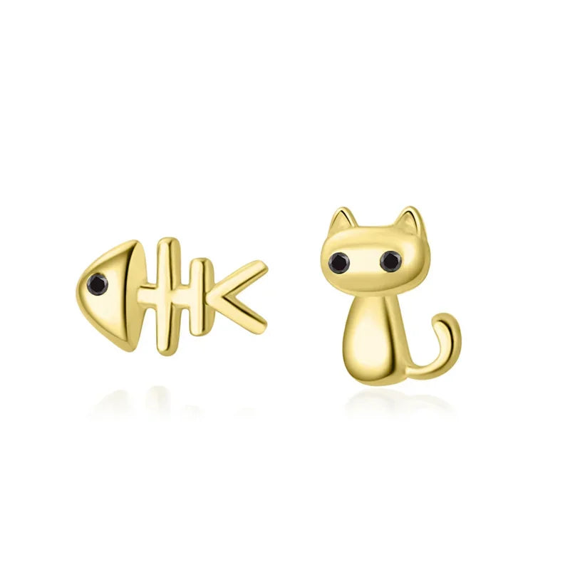 Cat Fish Bone Stud Earrings DS2174