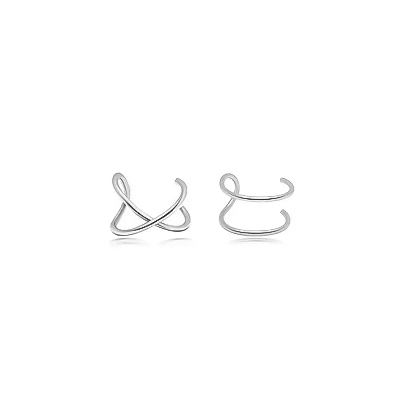 Trusta 100% 925 Sterling Silver Contracted Twist Ear Cuff Clip On Earrings For Women Girl Without Piercing Earings Jewelry DA457