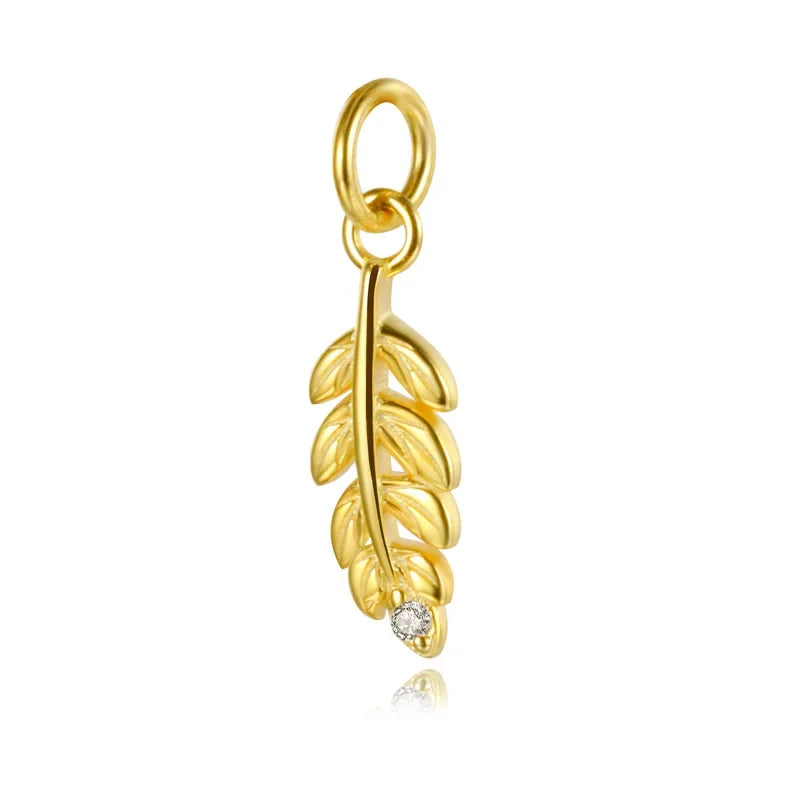 Sweet Feather CZ Charm Pendant Handmade DIY Accessories Jewelry H0011