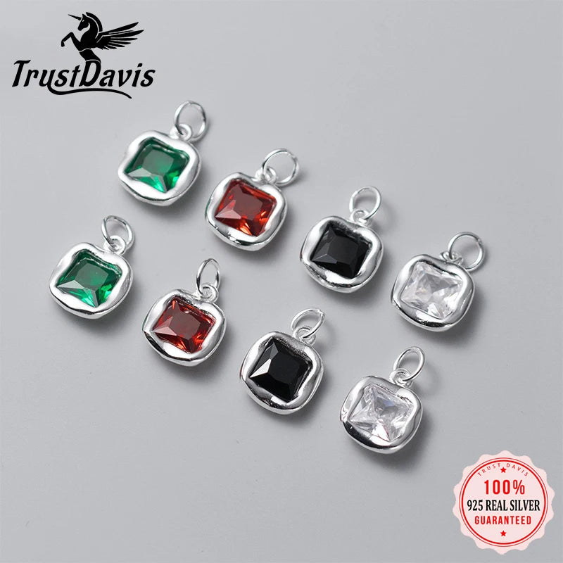Fashion Square Zirconia Charm Pendant DZ1769