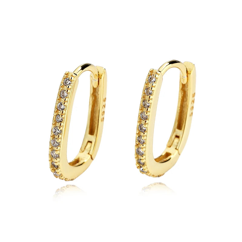 TrustDavis Real 925 Sterling Silve Hoop Square Cat's Paw Heart CZ Pendant Hoop Earrings For Daughter Girls Women Jewelry DG0190