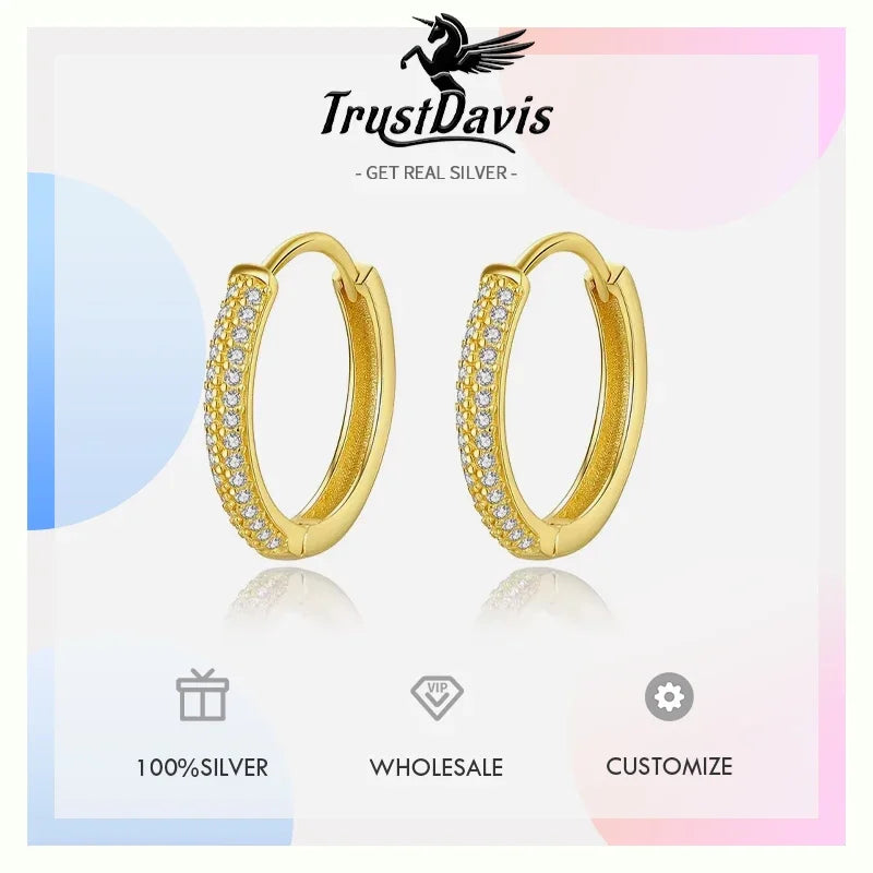 Round Dazzling CZ Hoop Earrings DA2747