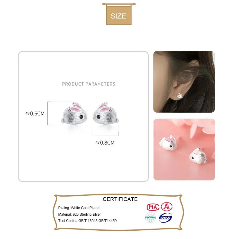 Trustdavis Genuine Fashion 925 Sterling Silver Jewelry Cute Sweet Mouse Stud Earrings For Women Girls Wedding Jewelry Gift DA479