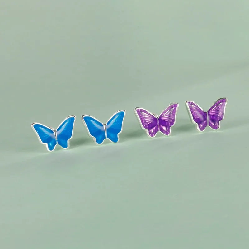 Colour Glaze Insect Butterfly Screw Earrings DF327