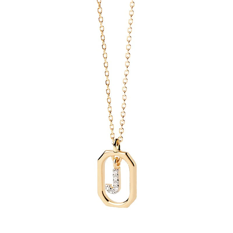 Square Hollow 26 Letter Necklace DS4772