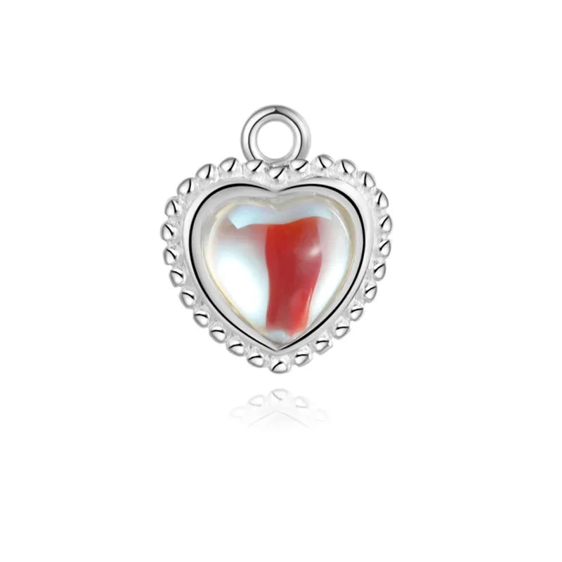 TrustDavis Real 925 Sterling Silver Personality Cute Heart Charm Pendant DIY Necklace Bracelet Accessories Jewelry DZ1075