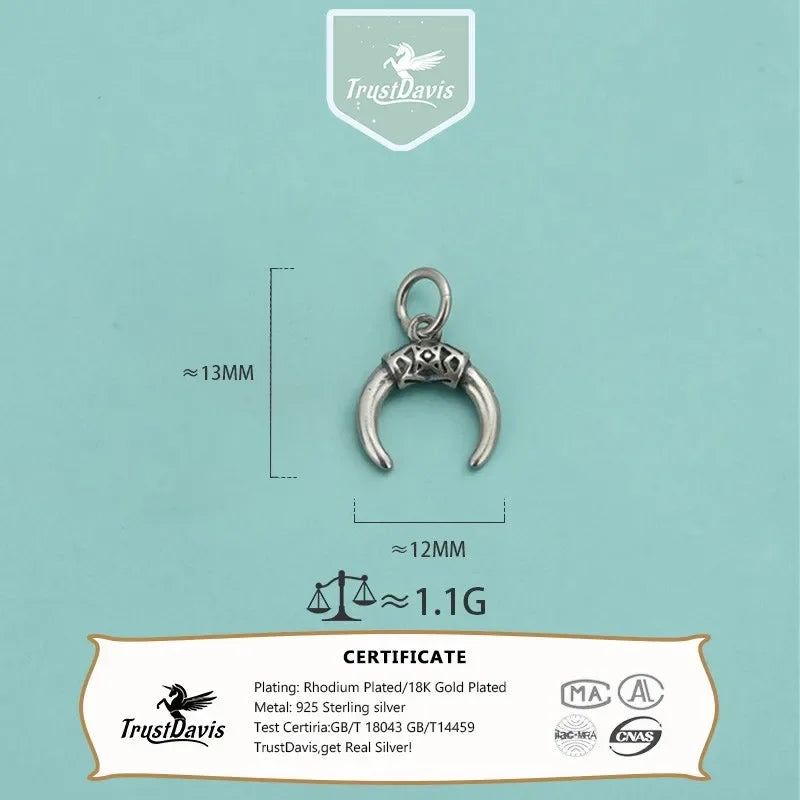 Retro Crescent Charm Pendant DIY Necklace Accessories DZ1641