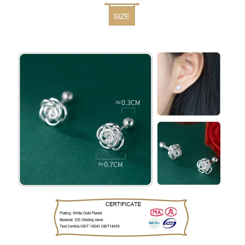 Rose Flower Screw Earring DA2180