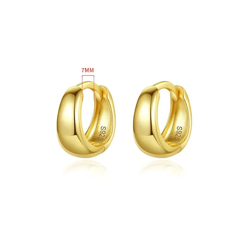6 7 8 9 10mm Silver Hoop Earrings DG0132