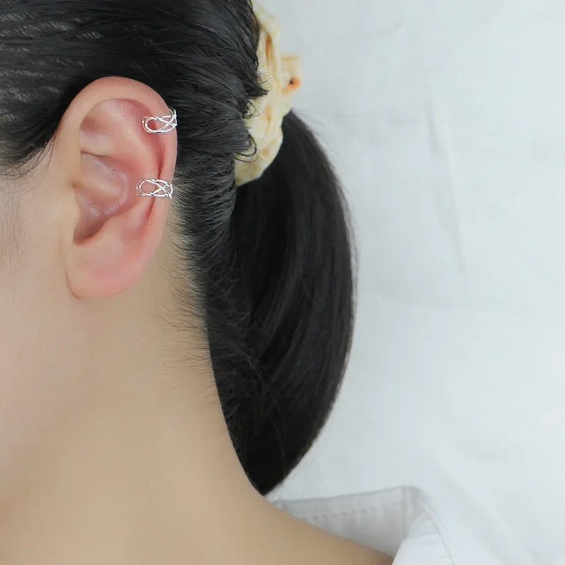 Layer Cross Clip Earrings DB160