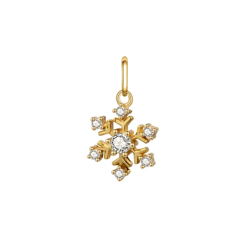 Snowflake CZ Charm Pendant DIY Accessories DZ73