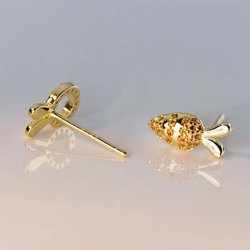Rabbit Carrot Stud Earrings DS4014