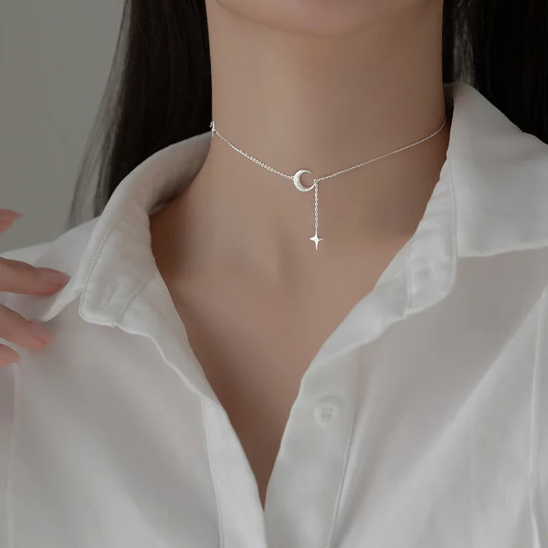 Clavicle Necklace Star Moon Necklace DA3124