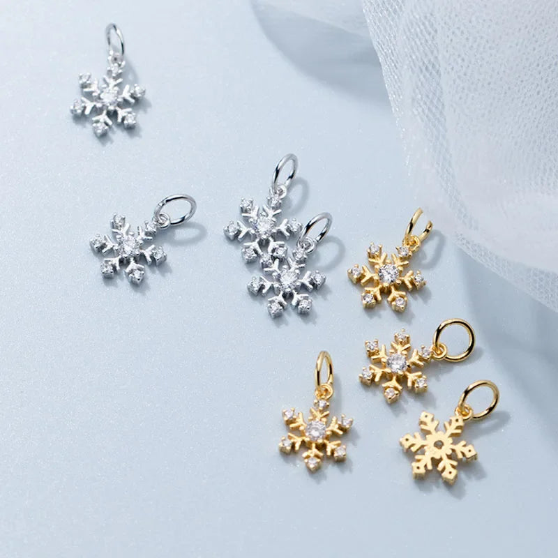 Snowflake CZ Charm Pendant DIY Accessories DZ73
